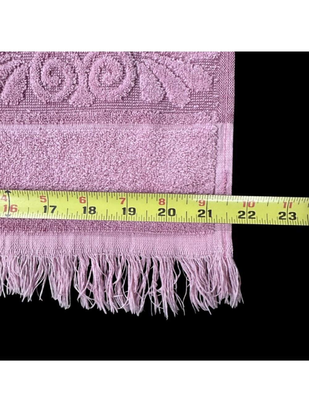 Vintage Bath Towel Cannon Monticello USA Pink Seashells 1980s Sculpted Retro - Picture 11 of 11